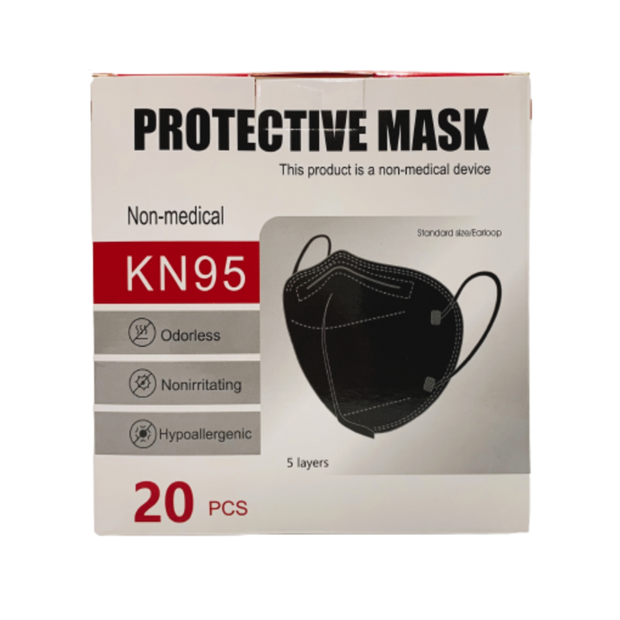 KN95 - Black Masks Box of 20 - $0.67/Mask