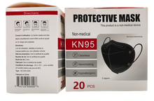 Load image into Gallery viewer, KN95 - Black Masks Box of 20 - $0.67/Mask
