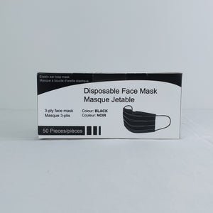 100 Boxes of Black 3 Ply Civilian Masks Box of 50 - $0.08/MasK